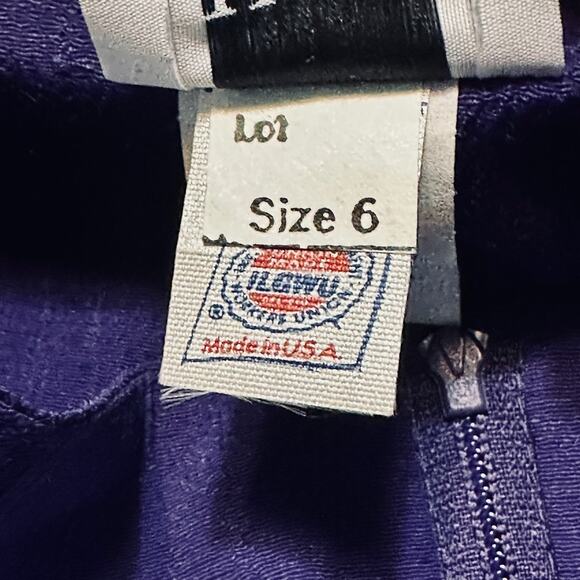 Vintage 80s Kwai Petites Purple Sheath Dress Jacket Set Sz 6 Elegant Union Made - Picture 10 of 11